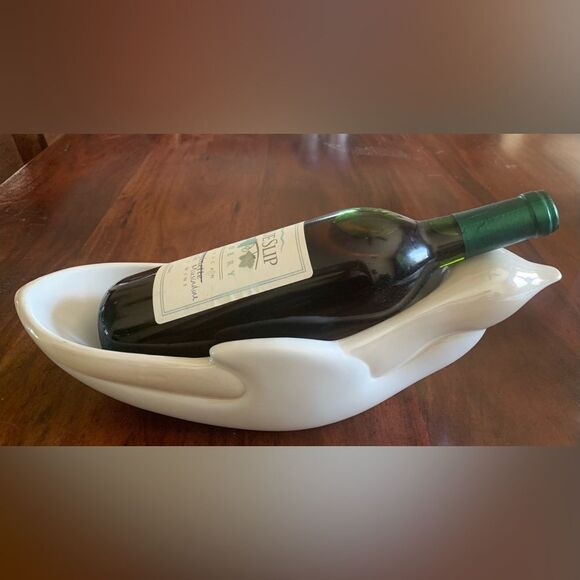 Anthropologie Adelie handcrafted porcelain wine bottle holder - Picture 3 of 4